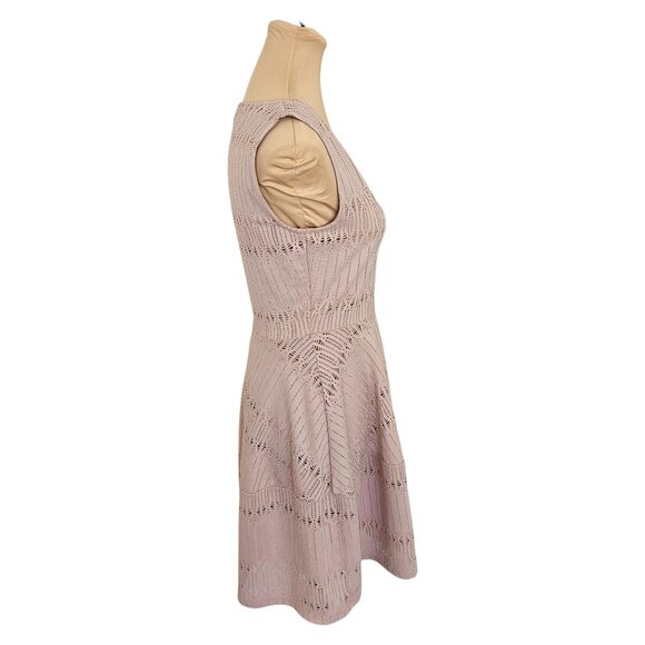 BCBGMaxazria Light Pink Eyelet Sleeveless Mini Dress Sz XS - Picture 4 of 9
